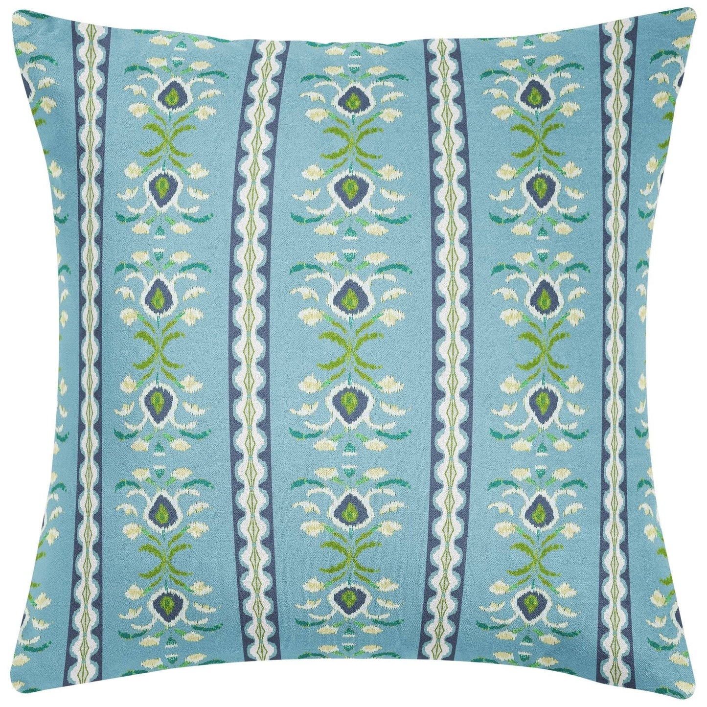 Rosemary Stripe French Blue Decorative Pillow: 22” x 22” Throw Pillow