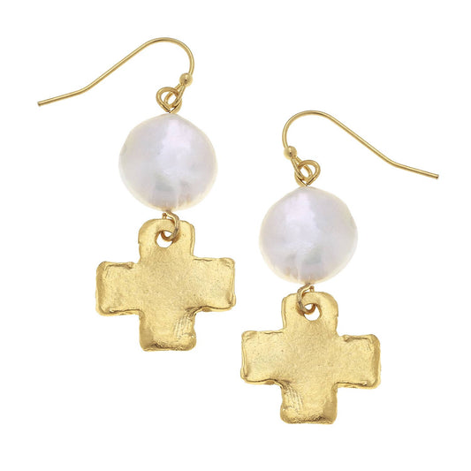 Susan Shaw Gold with Freshwater Pearl Earring