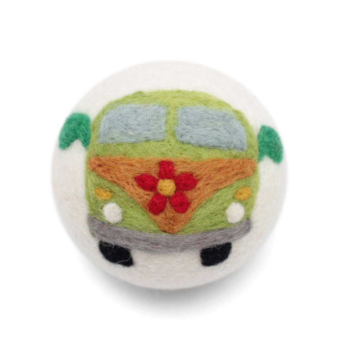 Hippie Collection: Eco Wool Dryer Balls Fair Trade: Orange Hippie Bus