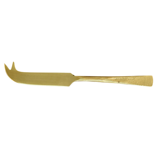 Miro Fork Tip Spear Cheese Knife, Brass