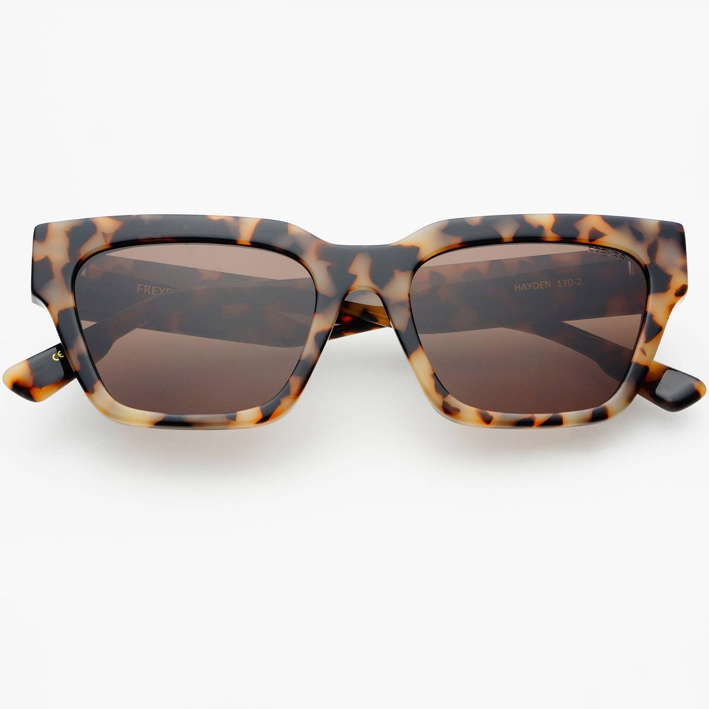 Freyrs Hayden Acetate Unisex Rectangular Sunglasses: Milky Tortoise