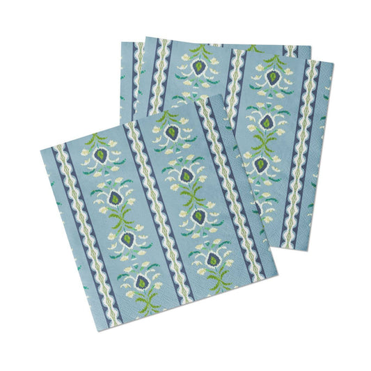 Rosemary Stripe French Blue Cocktail Napkins: One Size