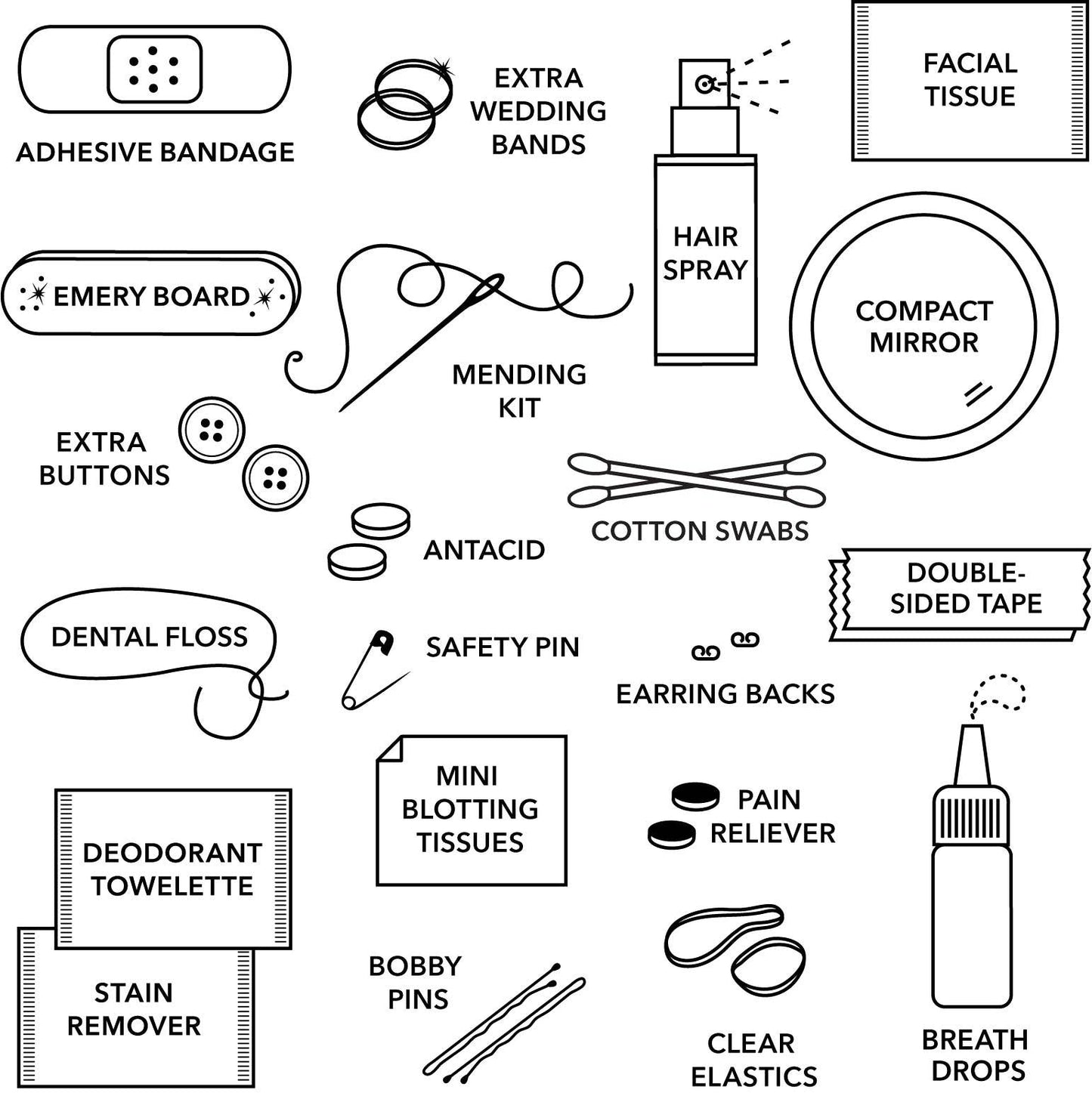 Velvet Minimergency Kit for Brides: Ivory