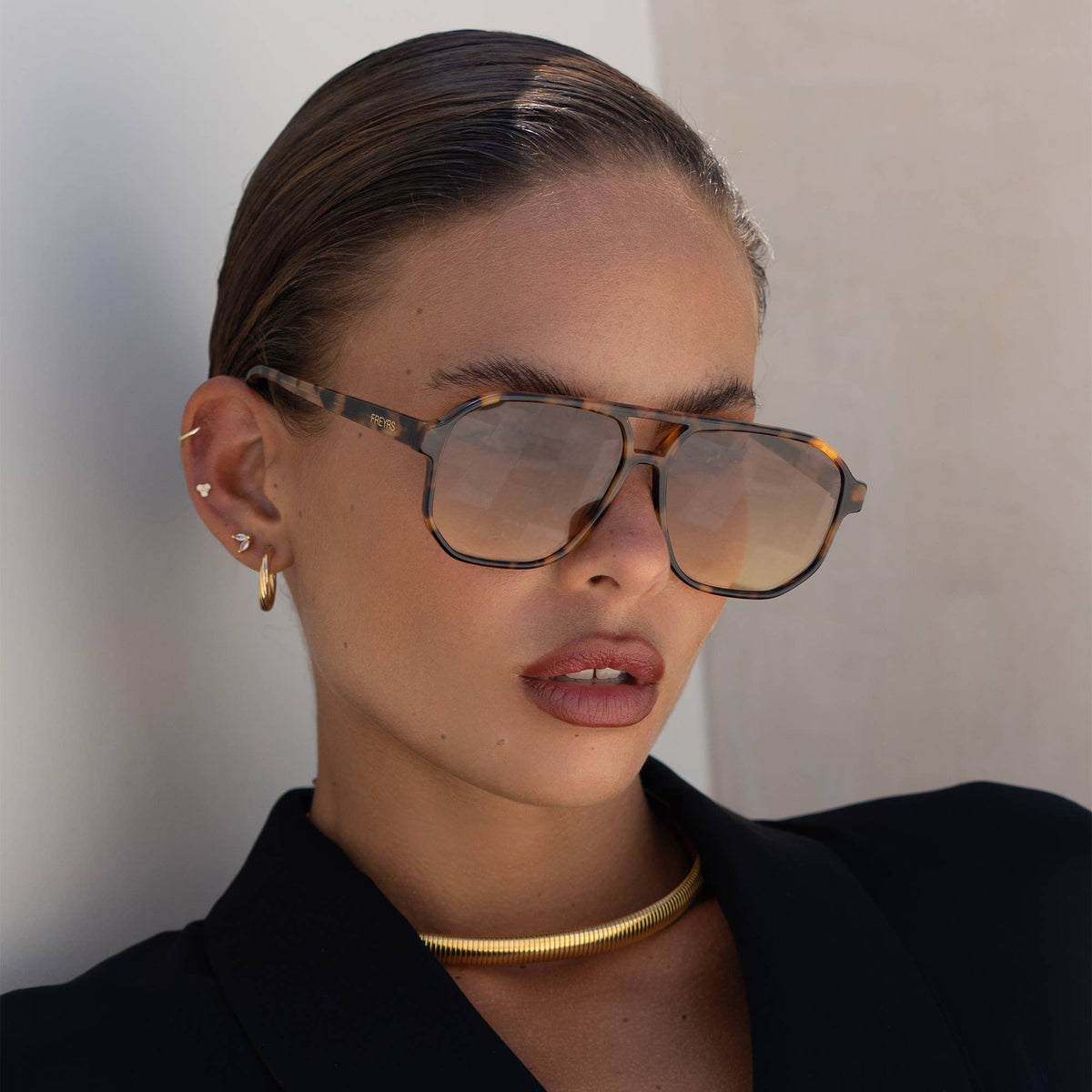 Billie ( NEW ) Unisex Aviator Sunglasses  : Tortoise / Brown