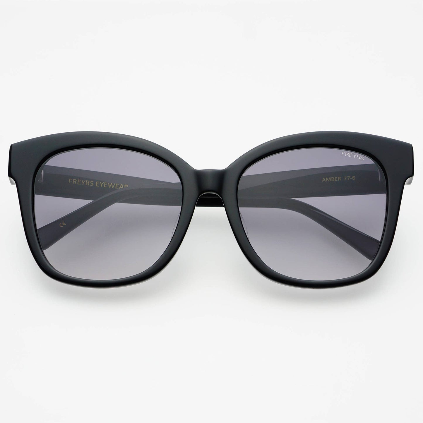 Amber Acetate Womens Cat Eye Sunglasses: Black
