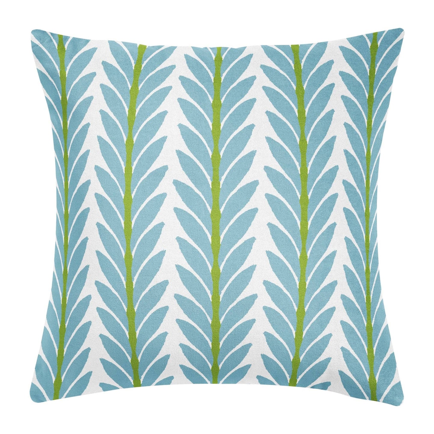 Frond French Blue Decorative Pillow: 22” x 22” Throw Pillow