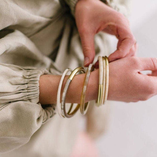Metallic Gold Mix Bangle