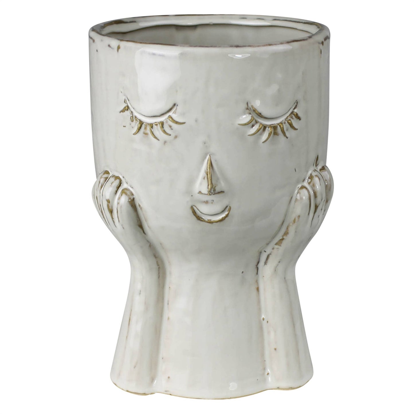 June Face Vase, Ceramic: Ceramic / White