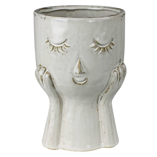 June Face Vase, Ceramic: Ceramic / White