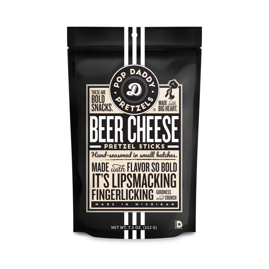 Pop Daddy – Beer Cheese Seasoned Pretzels 7.5oz Large Bag