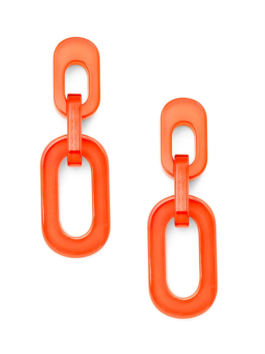 Resin Cable Chain Drop Earring: BLK