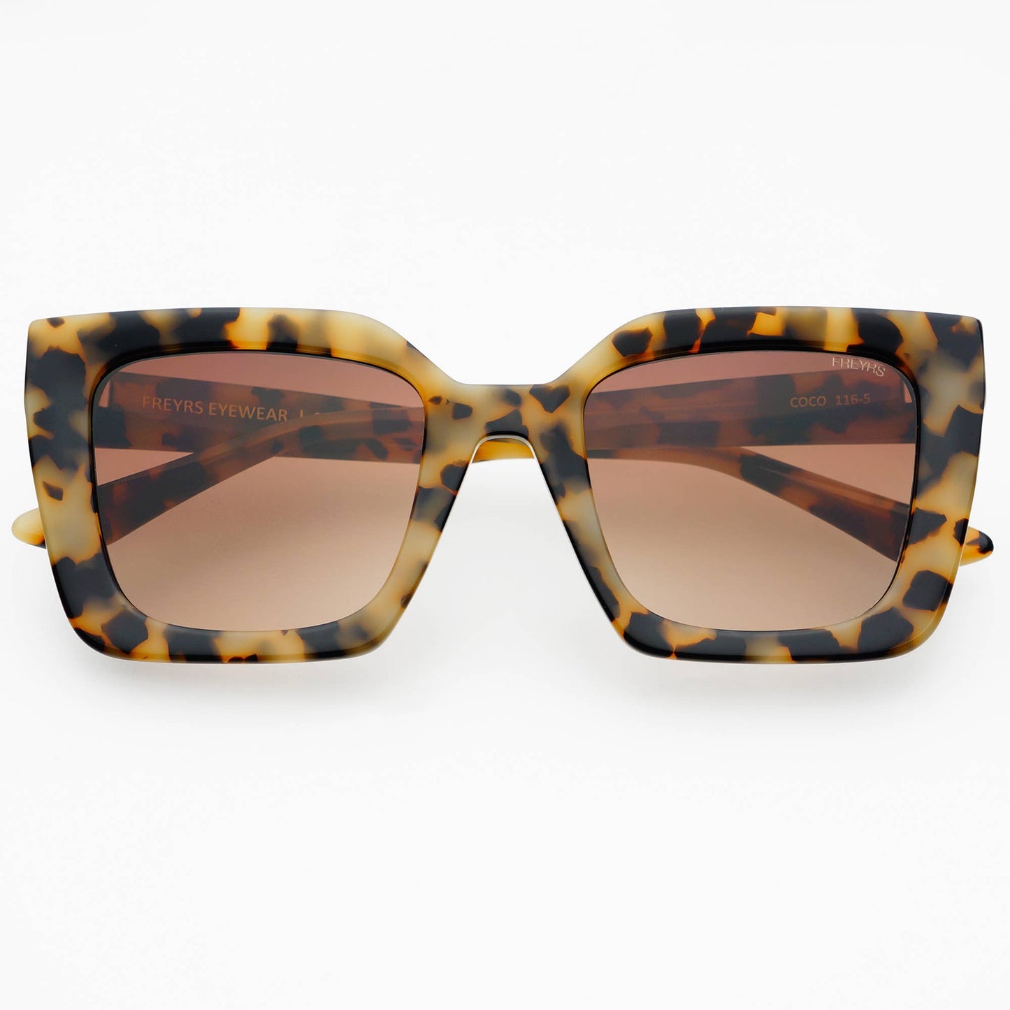 Freyrs Coco Acetate Womens Square Sunglasses  : Milky Tortoise