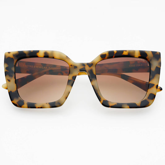Freyrs Coco Acetate Womens Square Sunglasses  : Milky Tortoise
