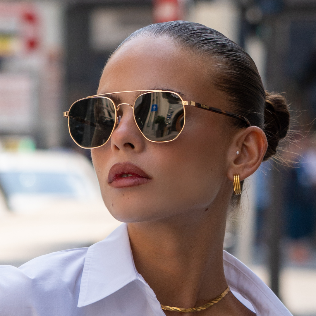Austin Unisex Sunglasses : Gold / Gray