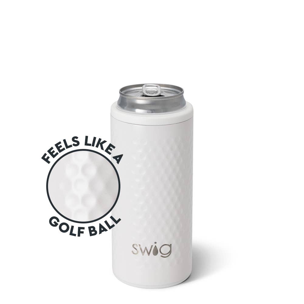 Swig - White Golf Ball Skinny Can Cooler (12oz)