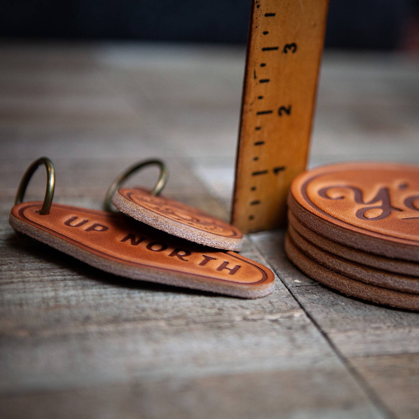 Georgia State Silhouette Leather Coaster