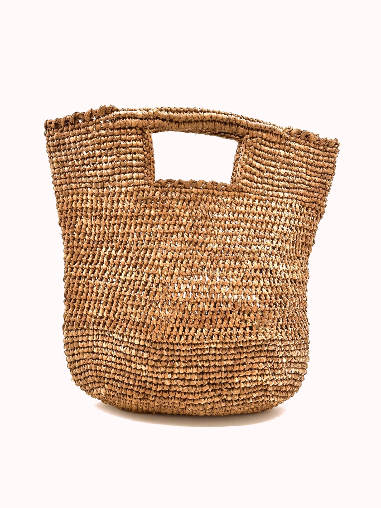 Mini ConCon Crochet Petite Straw Basket: Natural