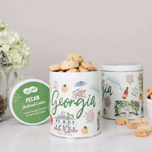 Georgia State Gift Tin with Gourmet Pecan Shortbread Cookies