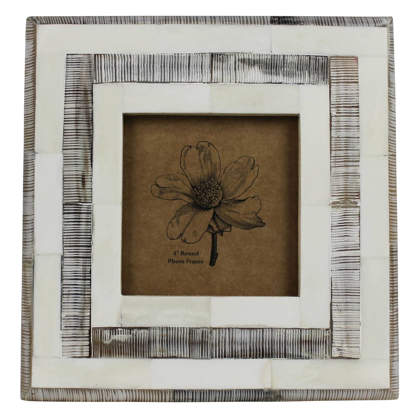 Striped Frame, White Bone & Chagrin - 4x4