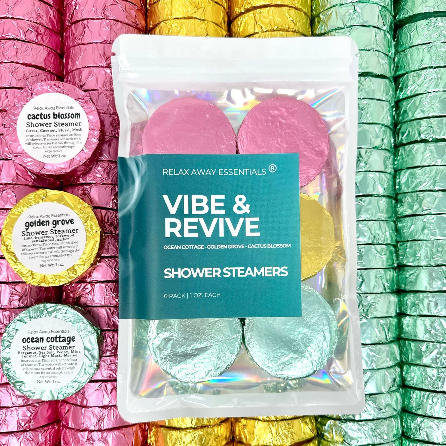 Vibe and Revive Shower Steamers 6 Pack - Made in USA