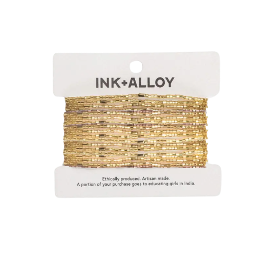 Ink +Alloy Chelsea 18 Strand Luxe Beaded Bracelet Set Gold