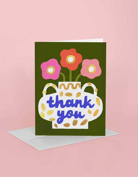 Thank You Greeting Card | Thank You Vase : Boxed Set of 8