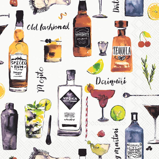 Paper Cocktail Napkins Pack of 20 Cocktails For Him