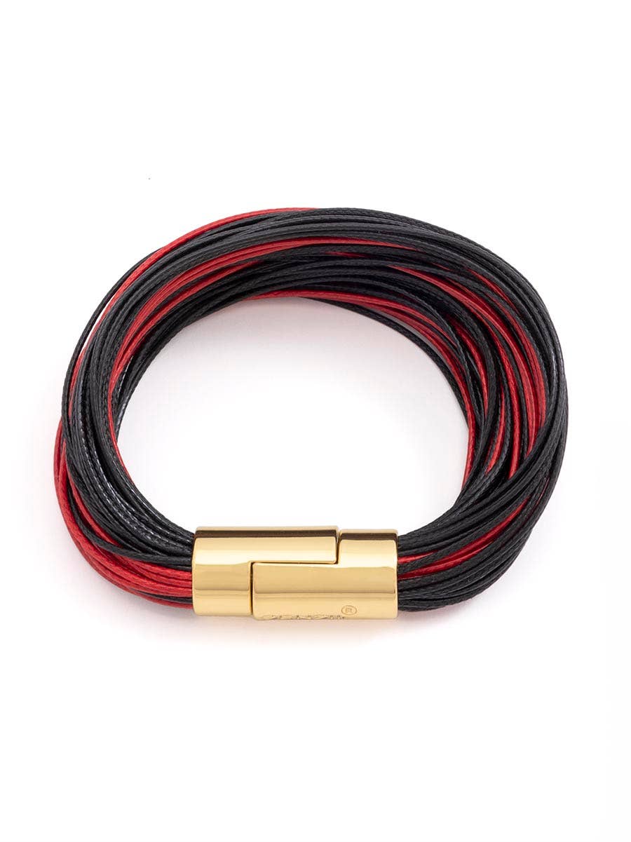 Layered Leather Rope Bracelet: BLK[D]
