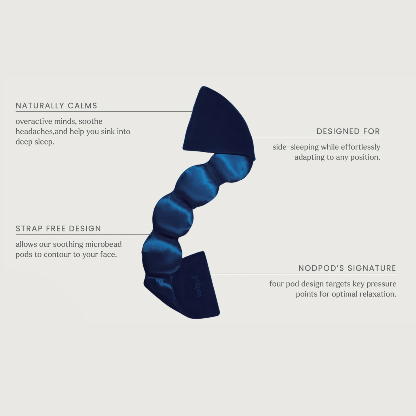 Nod Pod Silk Weighted Sleep Mask- Sapphire - Eye Mask