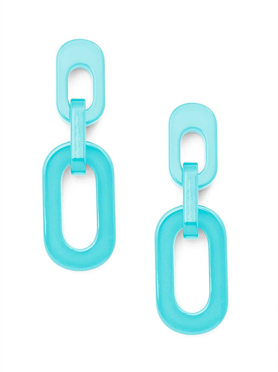 Resin Cable Chain Drop Earring: NAVY