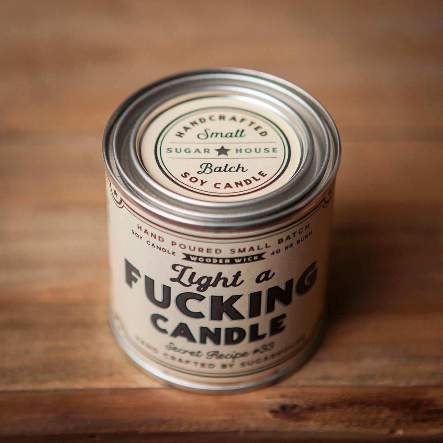 FUN-Light a Fucking Candle Soy Candle with Wooden Wick