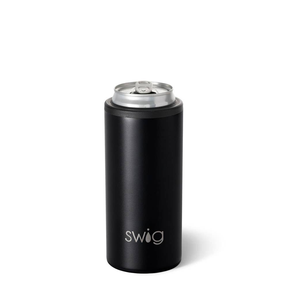 Swig - Black Skinny Can Cooler (12oz)