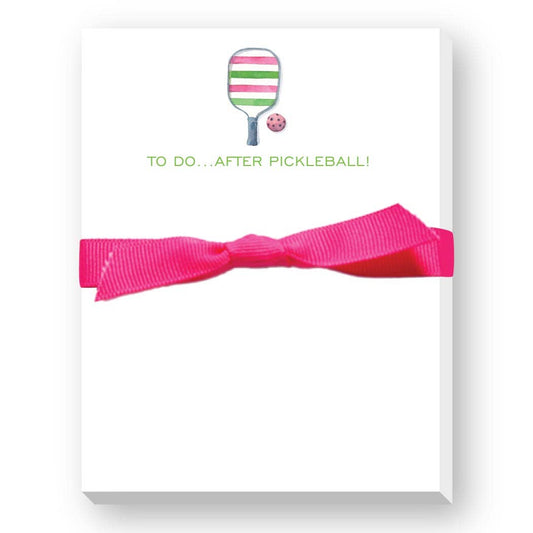 TO DO AFTER PICKLEBALL MINI NOTEPAD - Donovan Designs Charm: PINK/GREEN PADDLE