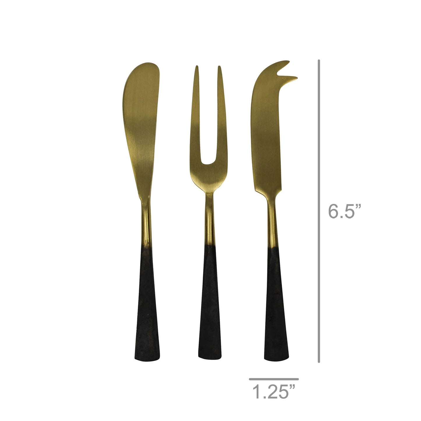 Marc Cheese Servers, Brass & Black Zinc - Set of 3