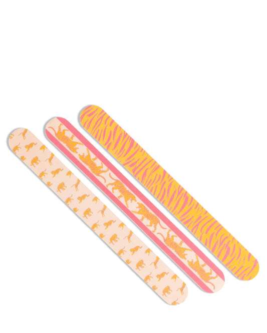 Tiger Walk Nail Files   Pink/Orange   7x1x.16 Set of 3