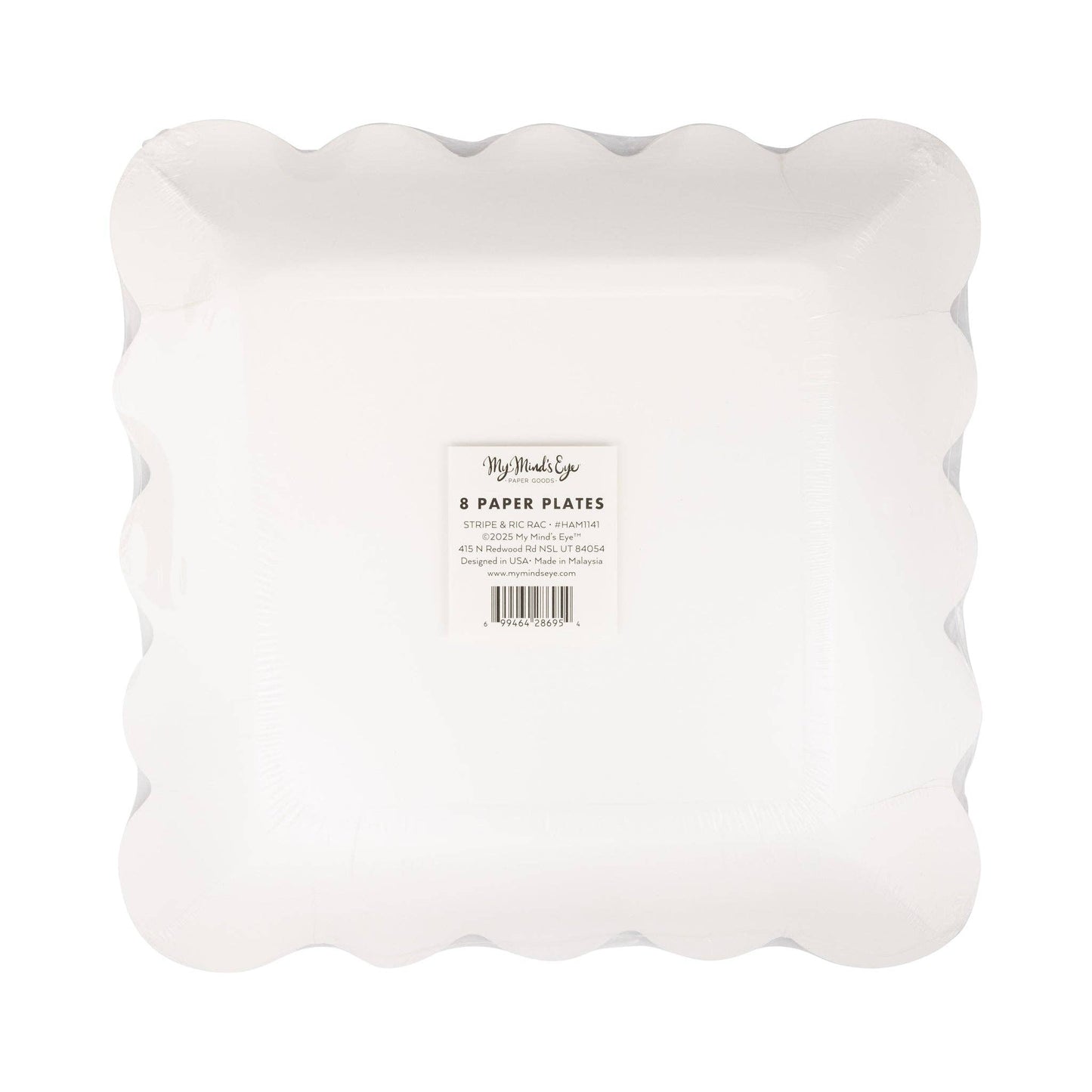 Hamptons Stripes 9" Ric Rac Trim Paper Plate