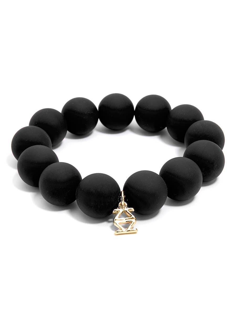 Chunky Matte Beaded Stretch Bracelet Jewelry: Red