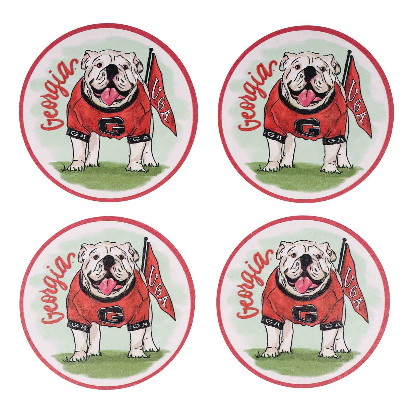 Georgia Mascot Coaster Set/4