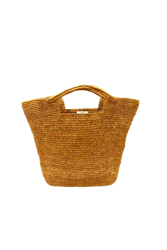 ConCon Crochet Straw Basket: Tobacco