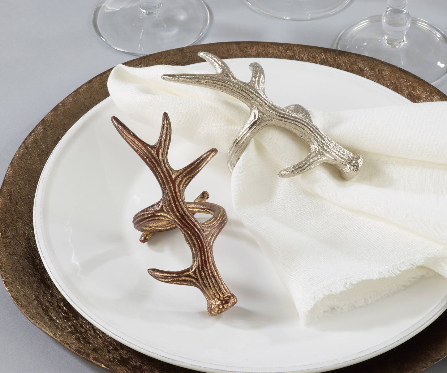 Antler Napkin Ring: Bronze