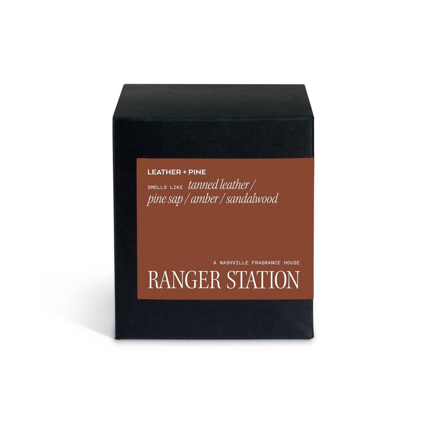 Ranger Station Leather + Pine Candle: 11 oz Rocks Glass