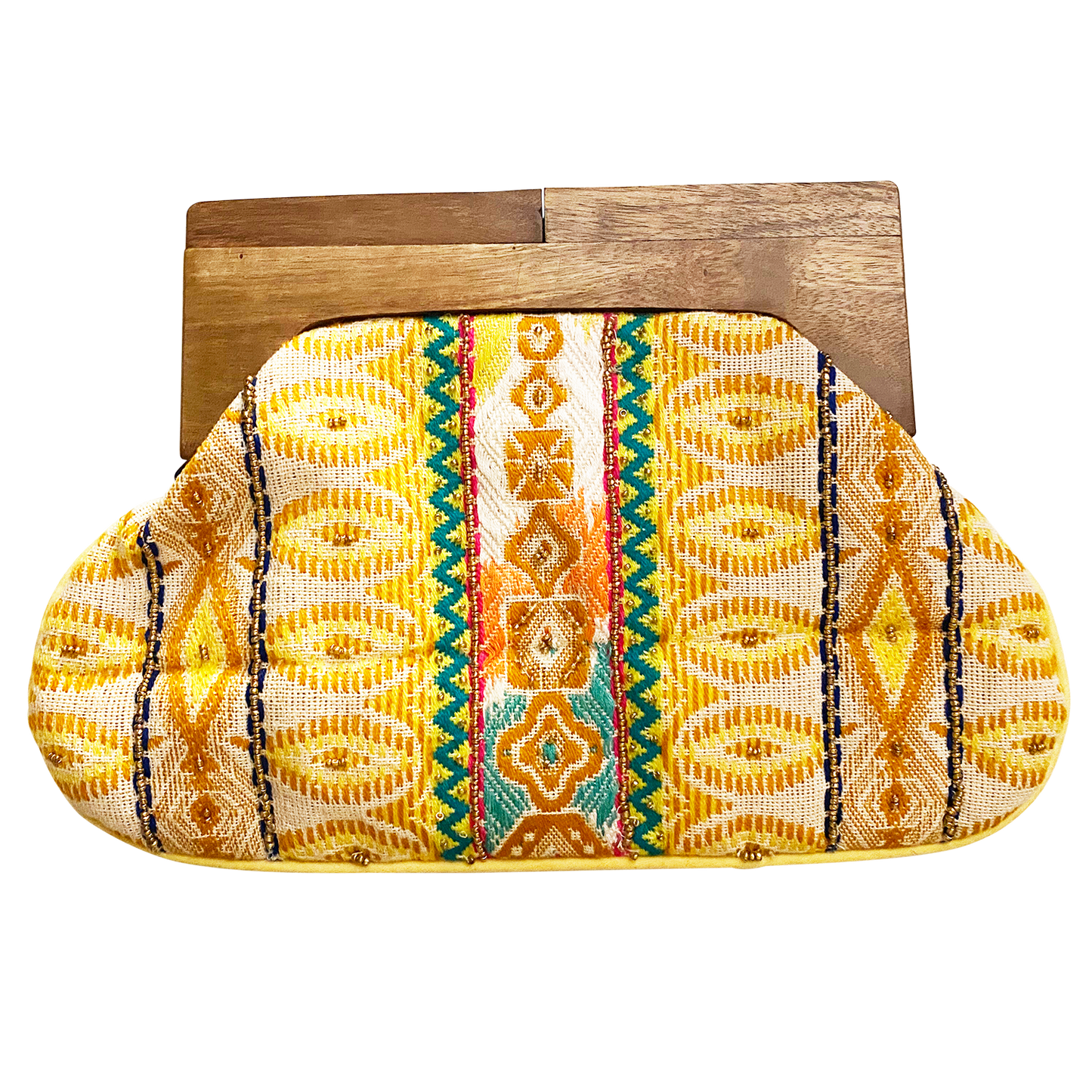 Beaded Clutch with Wooden Handle (DR6913)