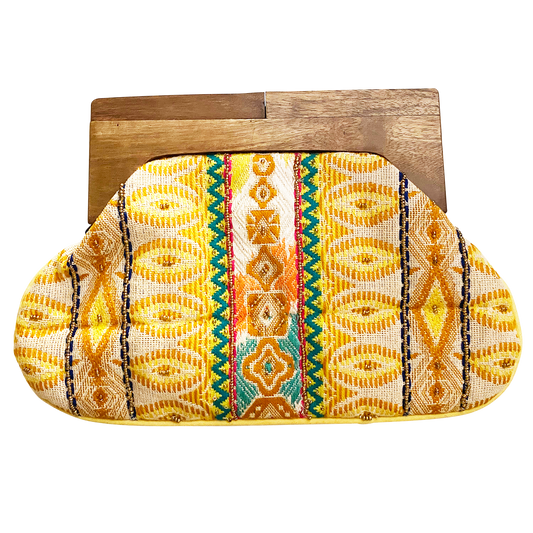 Beaded Clutch with Wooden Handle (DR6913)