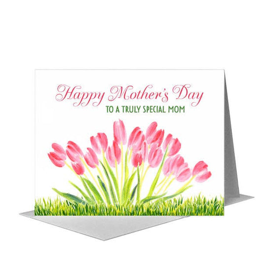 Pink Tulip Bunch, Greeting Card