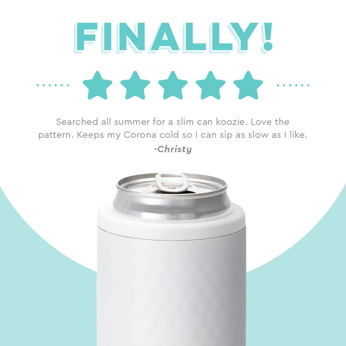 Swig - White Golf Ball Skinny Can Cooler (12oz)