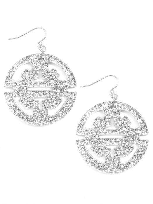 Traveling Resin Drop Earring: White