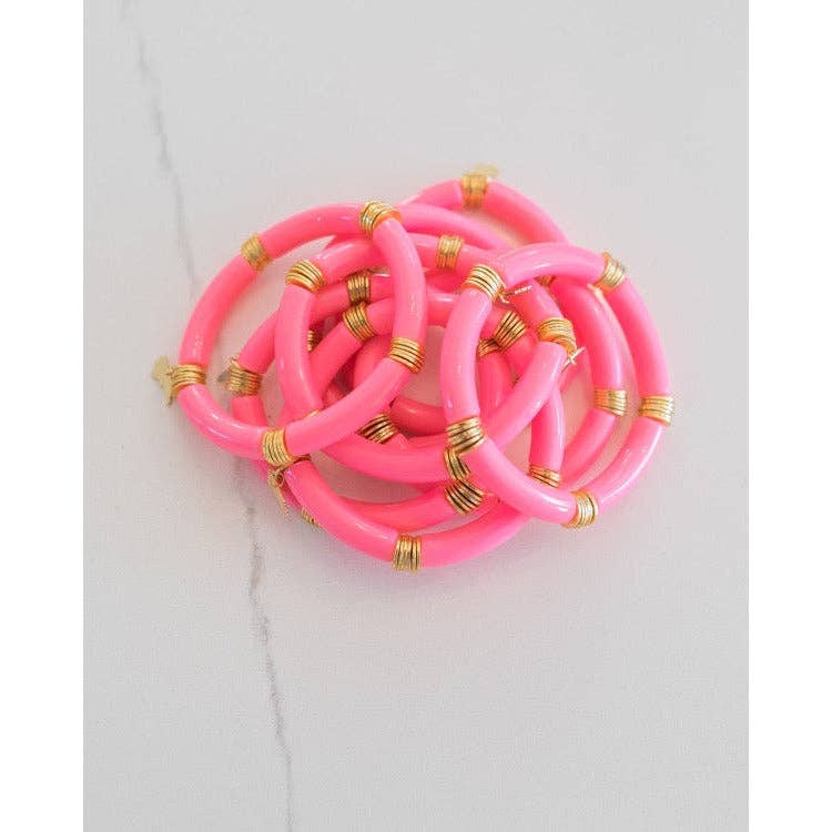 Acrylic Bamboo Stretch Bracelet: Fresh Mint
