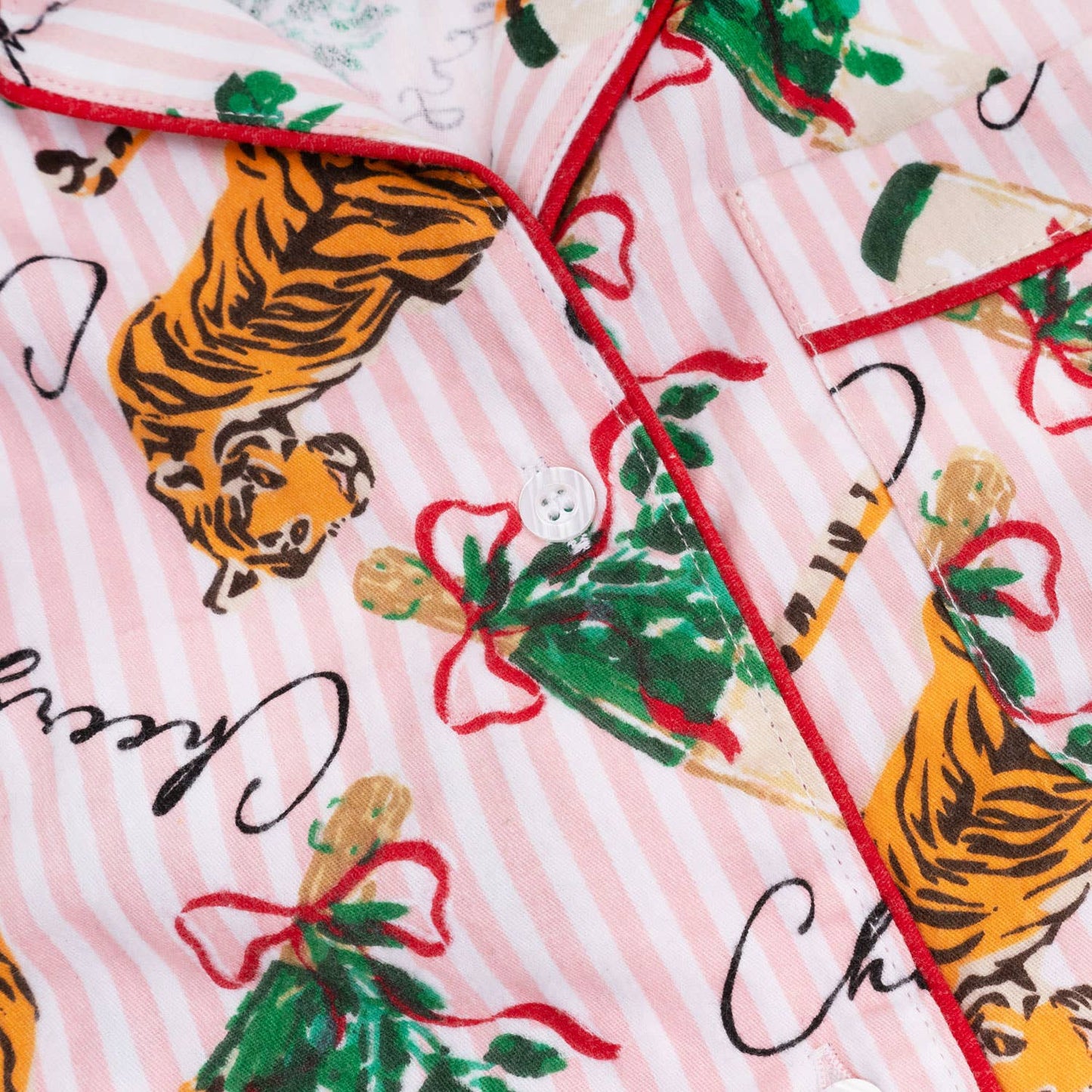 Tiger Stripe Flannel PJ Set: L/XL