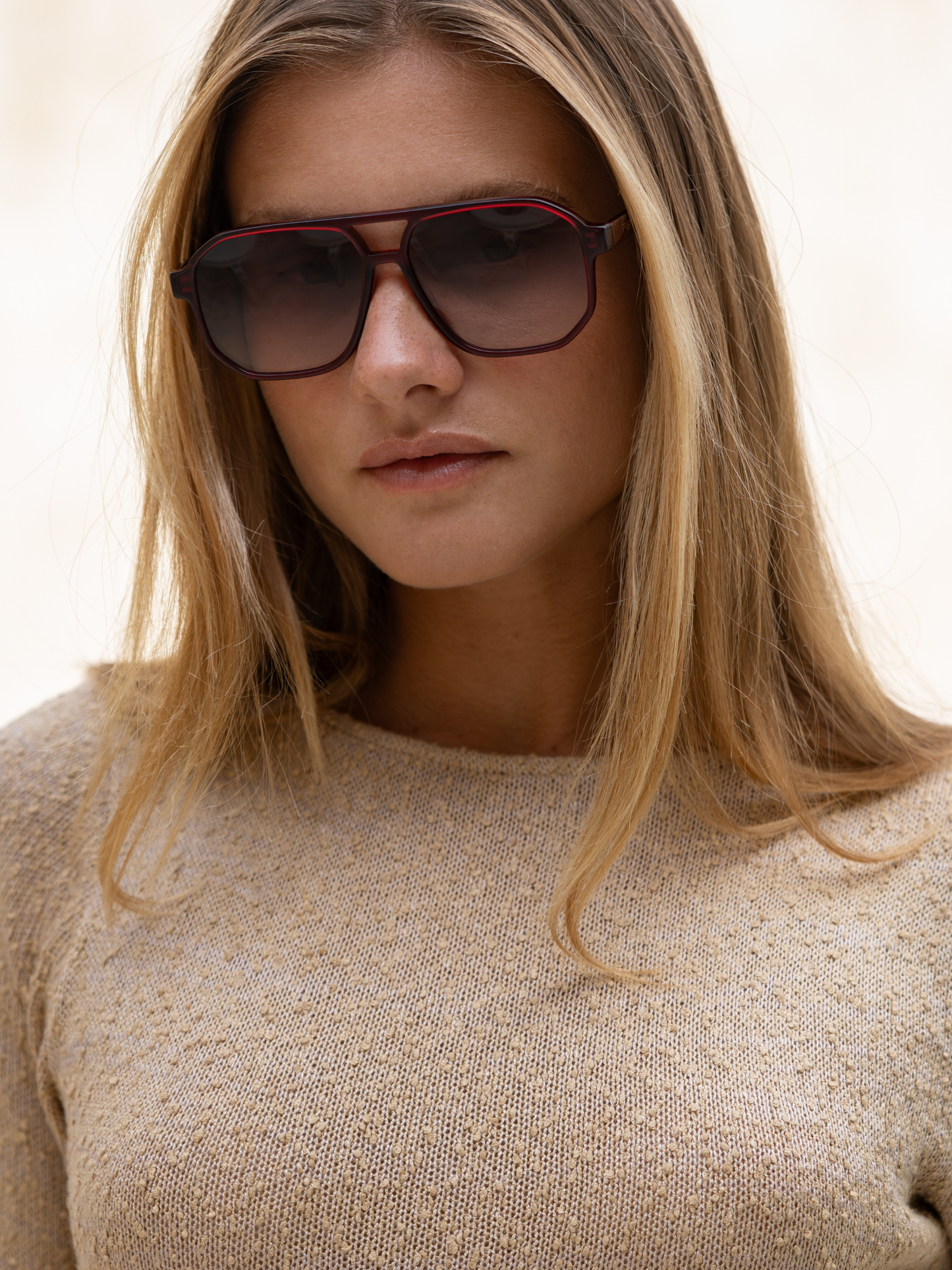 Freyrs Billie ( NEW ) Unisex Aviator Sunglasses : Dark Cherry