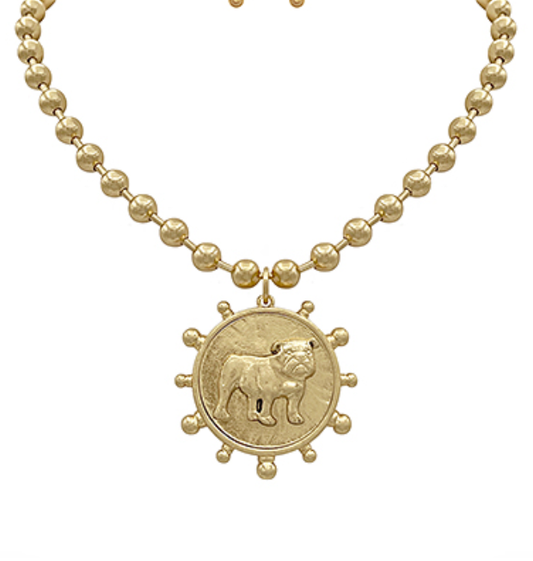 Bulldog Coin Necklace (Gameday Accessory)